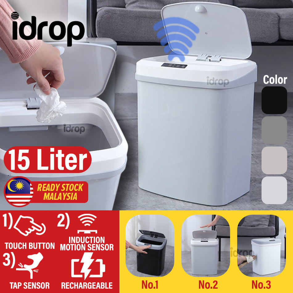 idrop 15L Rechargeable Smart 3D Trash Rubbish Bin with Induction Motio