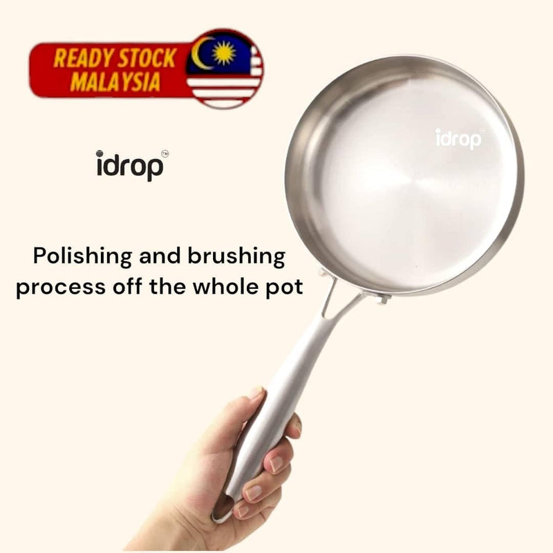 idrop 22CM - 30CM Thickened 316 Without Coating Frying Pan / 22CM - 30CM Tebal 316 Tanpa Bersalut Kuali / 22CM - 30CM 加厚316无涂层煎锅