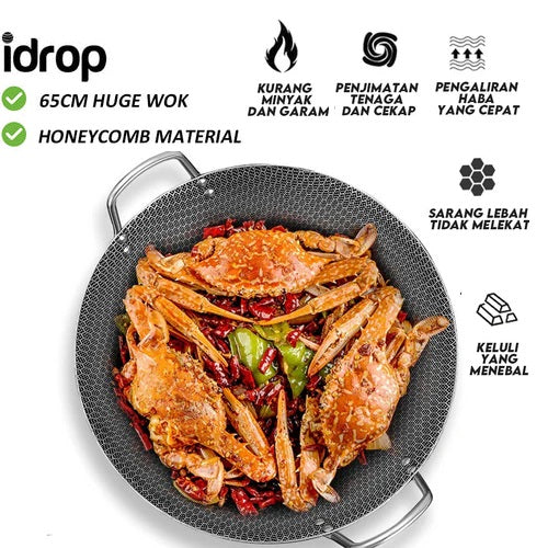 idrop 65CM Kuali Kawah Rendang Honeycomb Kuali Besar