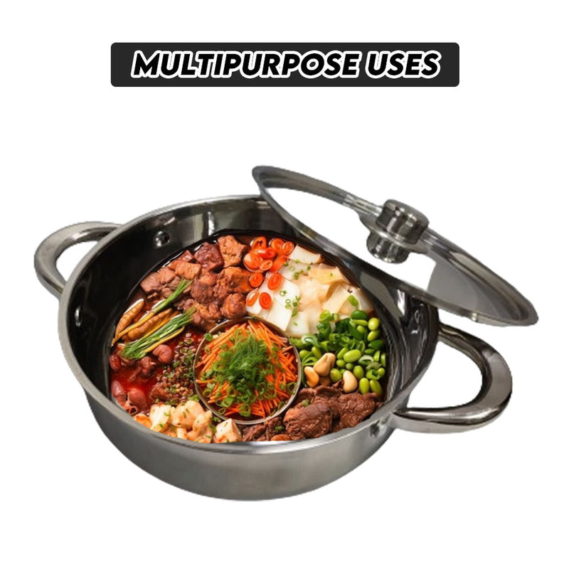 idrop 24CM Stainless Steel Hot Pot Frying Pan / Kuali Goreng Keluli Tahan Karat 24CM  / 24CM 不锈钢煎锅