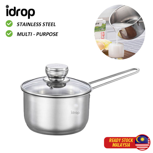 idrop 16CM 304 Multipurpose U-Shaped Handle Milk Pan / Kuali susu pemegang berbentuk U / 16cm U型手柄奶锅