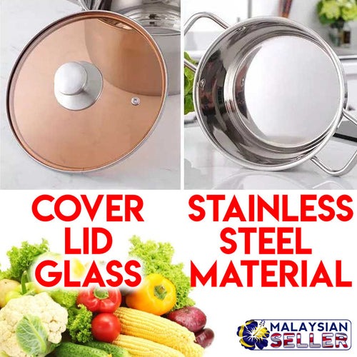 idrop 7PCS Premium Stainless Steel Cookware Set / Set Alat Memasak Keluli Tahan Karat Premium 7PCS