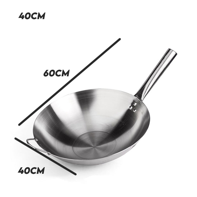 idrop 26CM/30CM/34CM/40CM Stainless Steel Single Handle Frying Pan / Kuali pemegang tunggal keluli tahan karat /不锈钢单柄炒锅