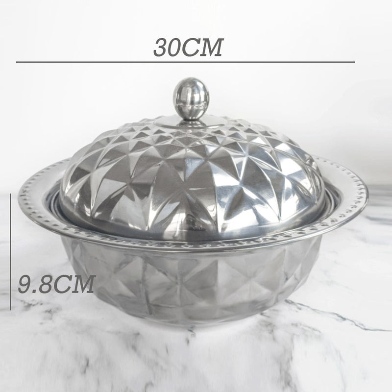 idrop [ 26 / 28 / 30CM ] Stainless Steel Crown Basin Bowl + Cover /  Mangkuk Besen Keluli Tahan Karat / 不锈钢盆碗