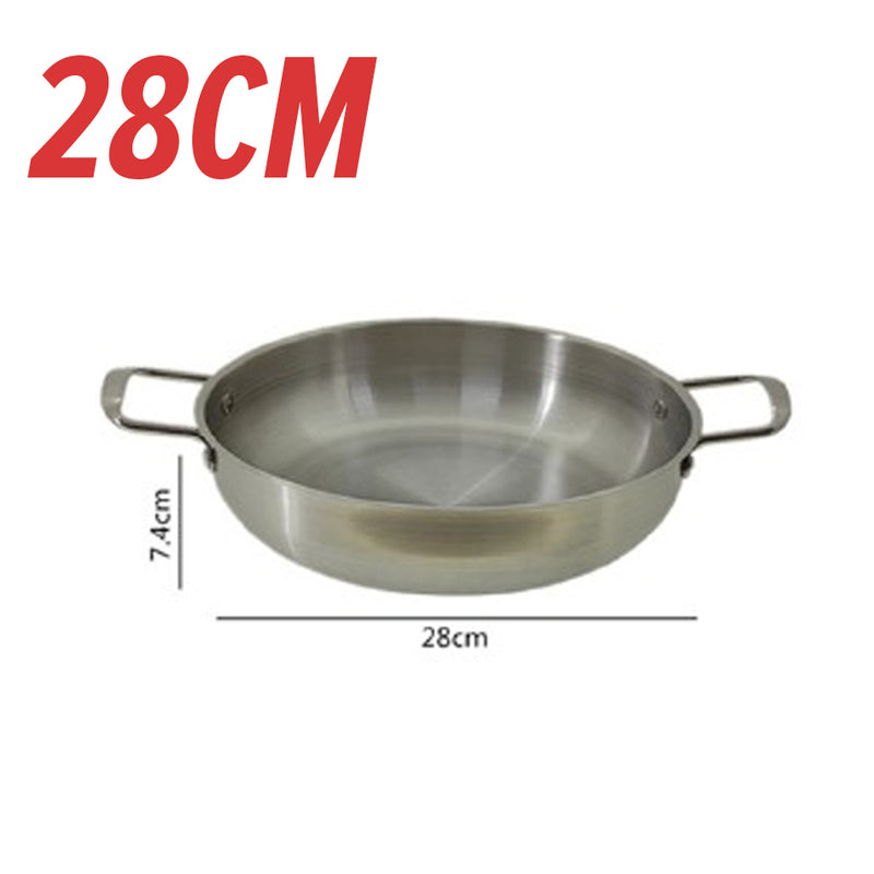 idrop [ 20~30CM ] Gold/Silver Hong Kong Style Stainless Steel Griddle Pan / Kuali Periuk Keluli Tahan Karat Emas & Perak / 金银港式不锈钢煎锅