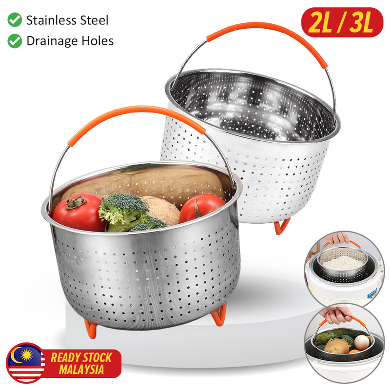 idrop [ 2L / 3L ] Stainless Steel Rice Steamer Strainer Basket / Bekas Cuci Basuh Beras Keluli Tahan Karat / [ 2L / 3L ] 不锈钢蒸饭箩筐