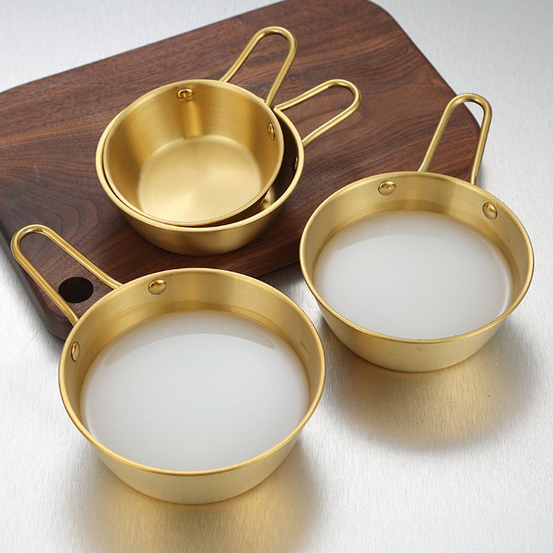 idrop [ 12CM ~ 14CM ] Gold Plated Stainless Steel Single Handle Pot Bowl / Periuk Mangkuk Satu Pemegang Berwarna Emas / 不锈钢单柄米酒碗