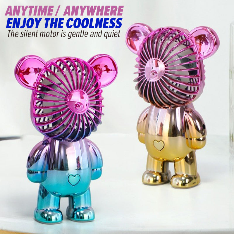 idrop USB Rechargeable Gradient Color Bear Fan / Kipas USB Beruang Warna Warni / USB充电渐变色小熊风扇