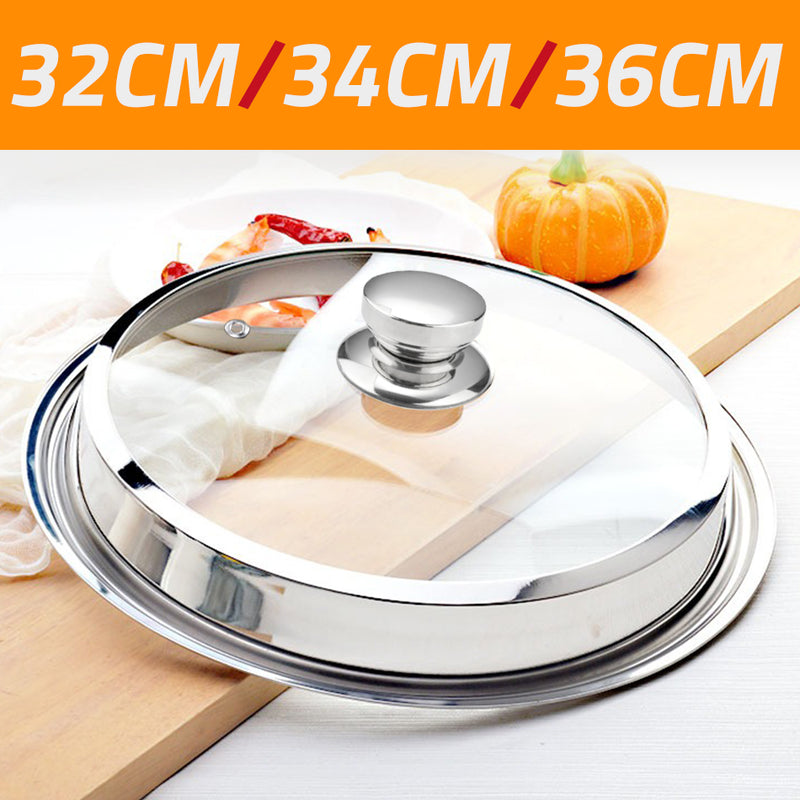 idrop [ 32 / 34 / 36CM ] Fullview Cover Stainless Steel Wok Cover / Penutup Kuali Periuk / 32CM 34CM 36CM雅式全视盖(不锈钢组合盖)