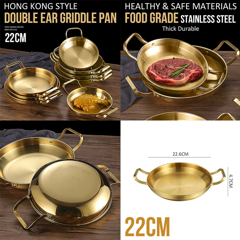 idrop GOLD COMBO SET 38CM Wok Frying Pan Pot Plate Bowl / SET KOMBO EMAS Kuali Periuk Piring dan Mangkuk / 金色组合套装炒锅煎锅锅盘碗