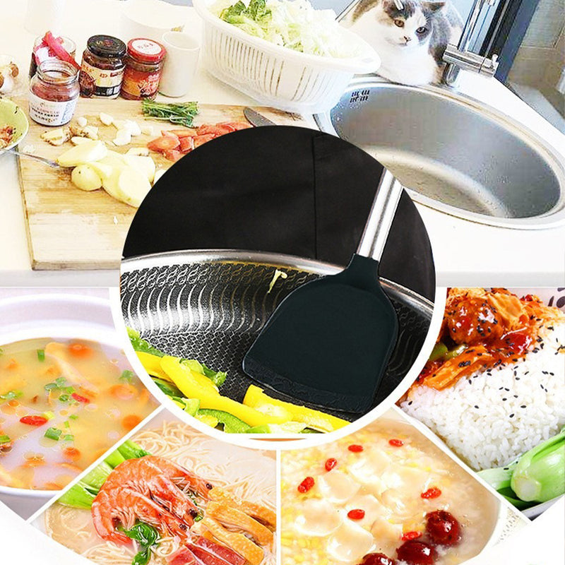 idrop Silicone Kitchen Cooking Spatula with Stainless Steel Handle / Spatula Dapur Silikon Pemegang Keluli Tahan Karat / 不锈钢柄硅胶头铲