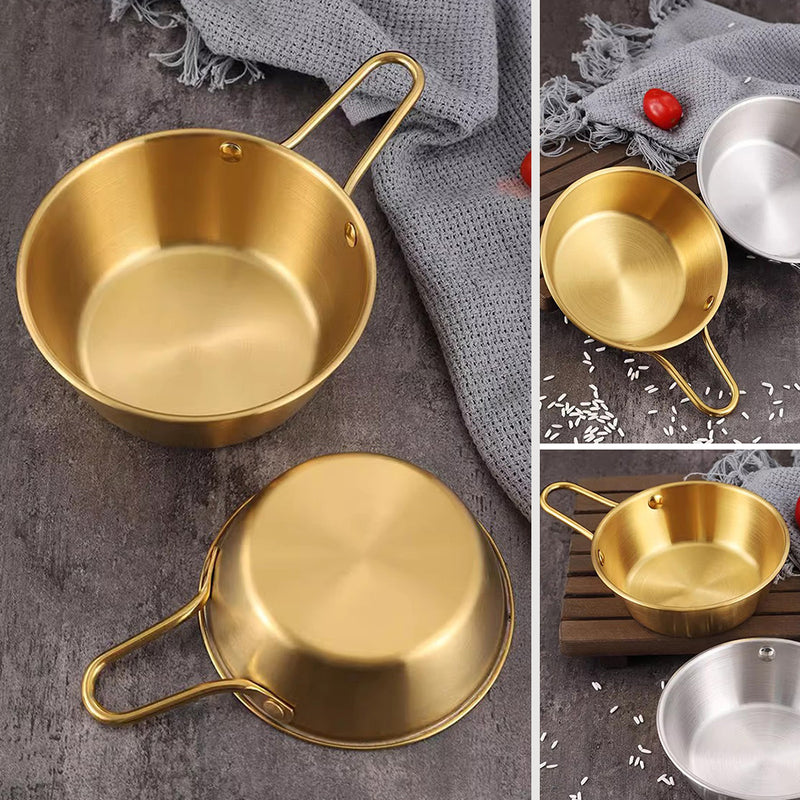 idrop [ 12CM ~ 14CM ] Gold Plated Stainless Steel Single Handle Pot Bowl / Periuk Mangkuk Satu Pemegang Berwarna Emas / 不锈钢单柄米酒碗