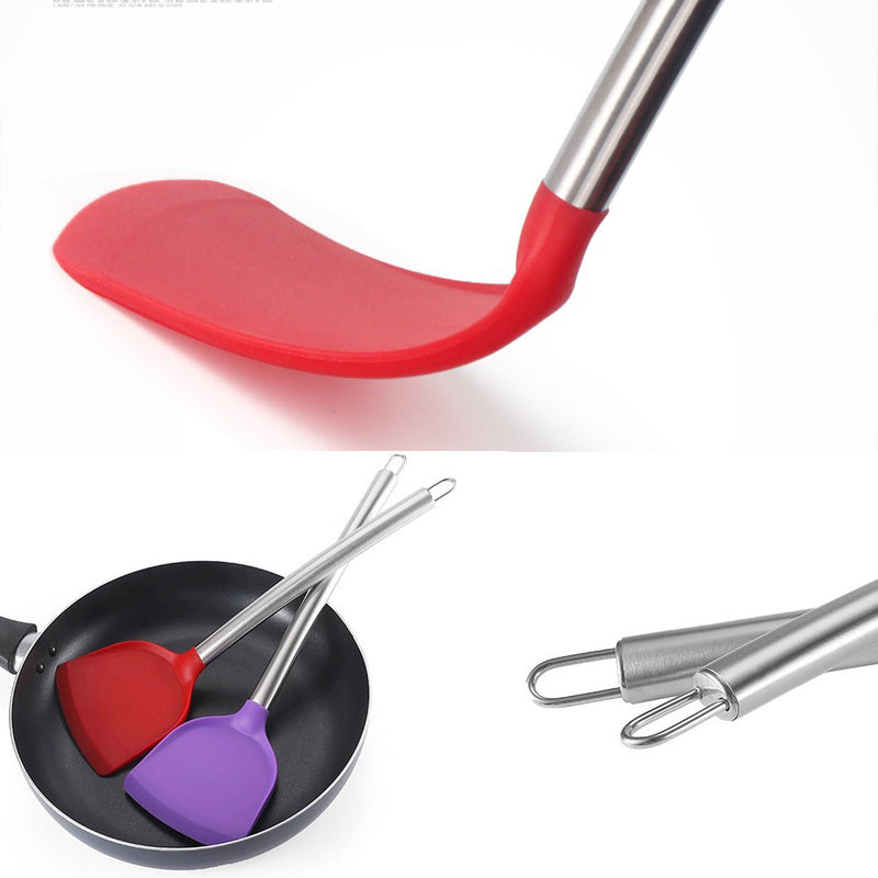 idrop Silicone Kitchen Cooking Spatula with Stainless Steel Handle / Spatula Dapur Silikon Pemegang Keluli Tahan Karat / 不锈钢柄硅胶头铲