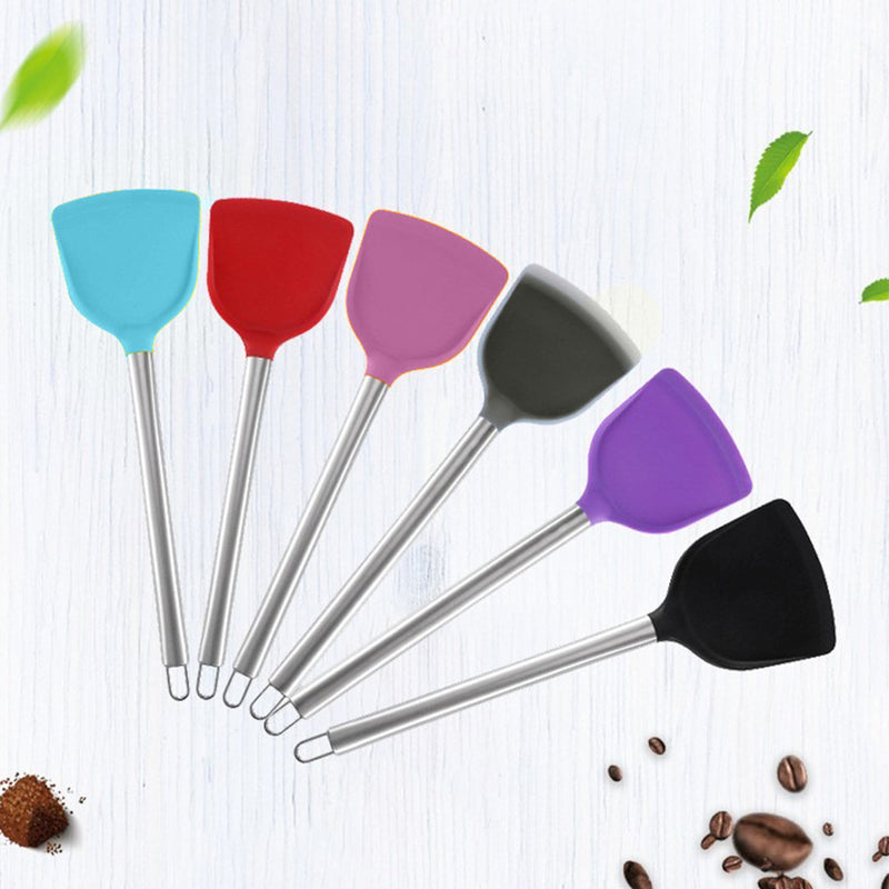 idrop Silicone Kitchen Cooking Spatula with Stainless Steel Handle / Spatula Dapur Silikon Pemegang Keluli Tahan Karat / 不锈钢柄硅胶头铲