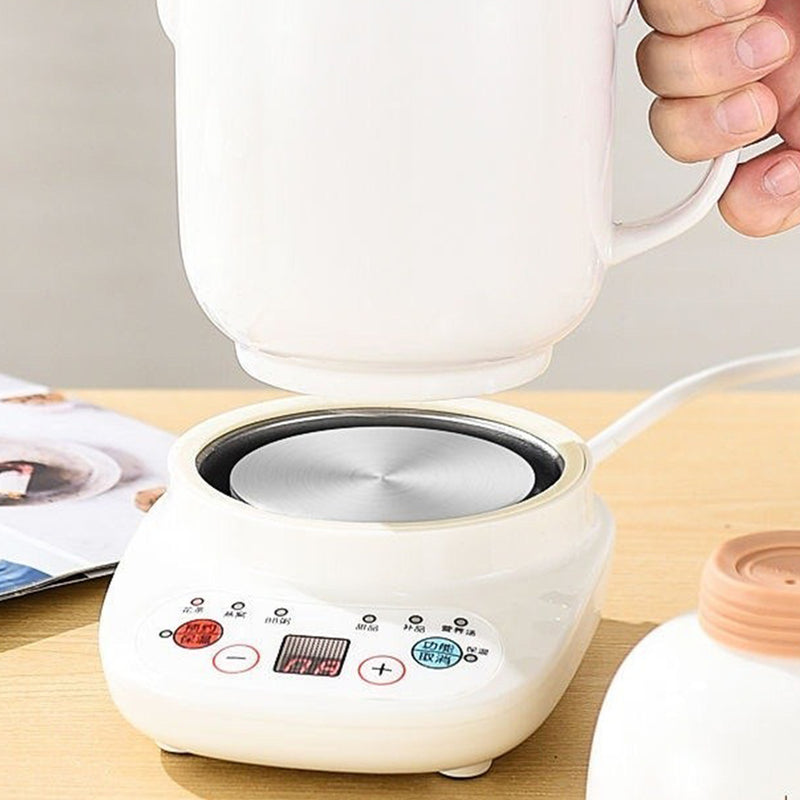 idrop [ 600ml ] Electric Mini Ceramic Soup Porridge Cup Mug Cooker / Pemanas Memasak Cawan Seramik Elektrik / 办公室小型陶瓷电炖杯多功能玻璃电热杯子宿舍加热烧水全自动煮粥