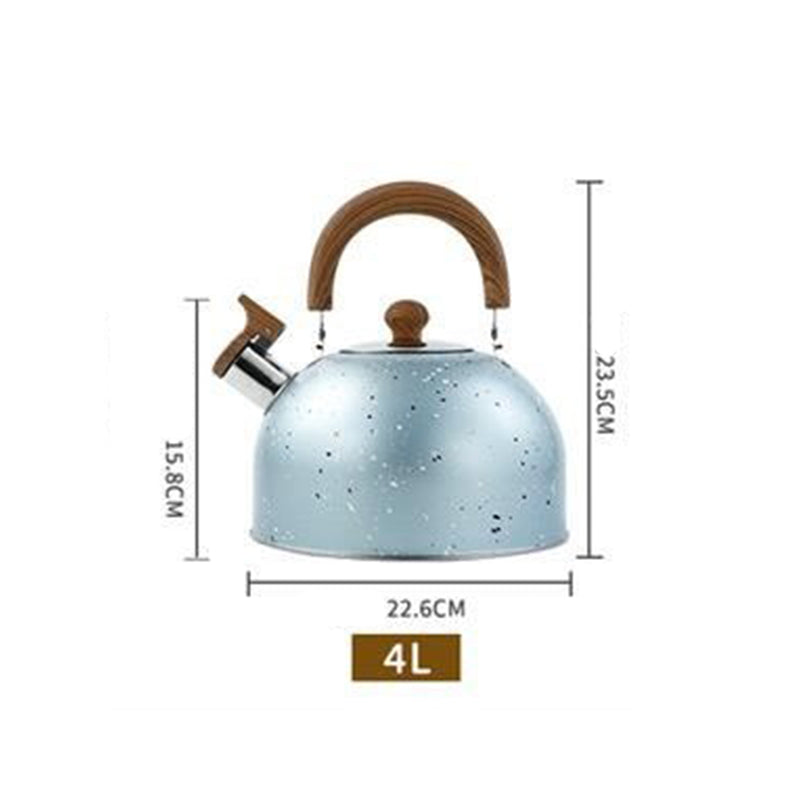 idrop [ 4L ] Whistling Kettle Non-Magnetic Stainless Steel with Wood Grain / Cerek Air Keluli Tahan Karat / 4L木纹无磁不锈钢壶(喷漆)