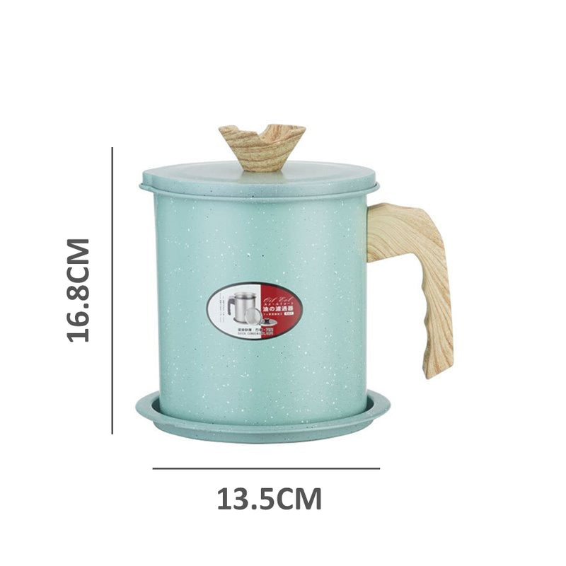 idrop [ 1.7L ] SUS304 Stainless Steel Oil Pot With Wood Handle /  Periuk Minyak Dengan Pemegang Kayu / 304不锈钢隔油壶(隔油神壶)(木柄 )1.7L