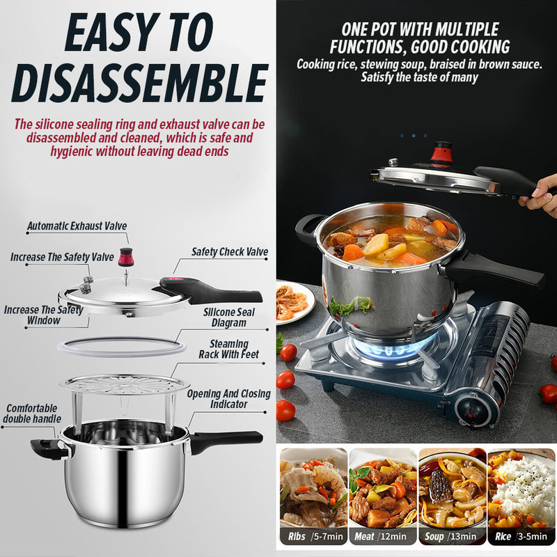 idrop [ 26CM ] 8 Liter Pressure Cooker / Pemasak Tekanan Keluli Tahan Karat / 26CM旺龙压力锅(S系列)(8L)