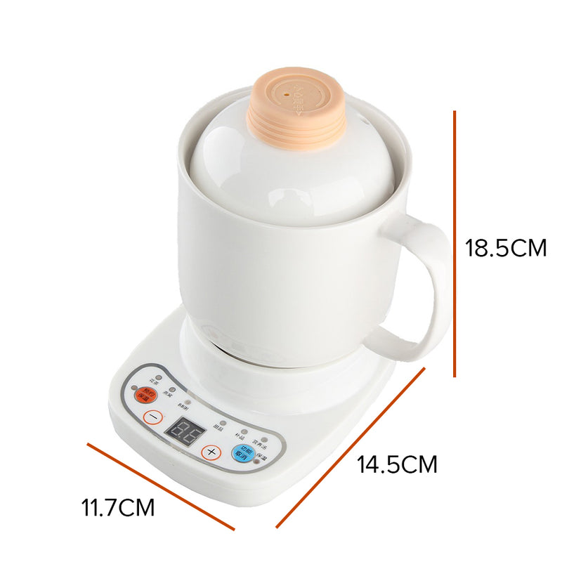 idrop [ 600ml ] Electric Mini Ceramic Soup Porridge Cup Mug Cooker / Pemanas Memasak Cawan Seramik Elektrik / 办公室小型陶瓷电炖杯多功能玻璃电热杯子宿舍加热烧水全自动煮粥