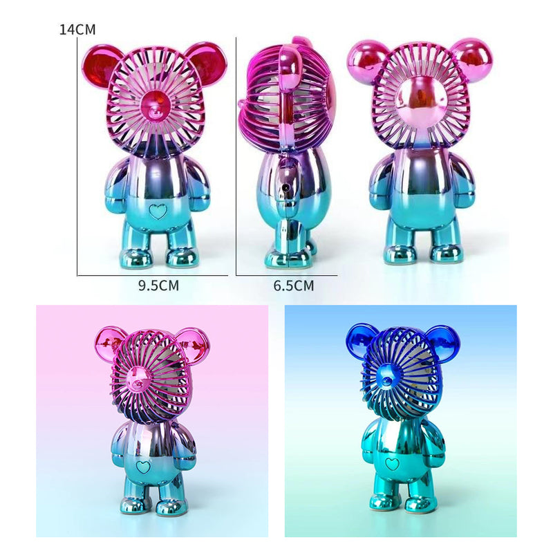 idrop USB Rechargeable Gradient Color Bear Fan / Kipas USB Beruang Warna Warni / USB充电渐变色小熊风扇