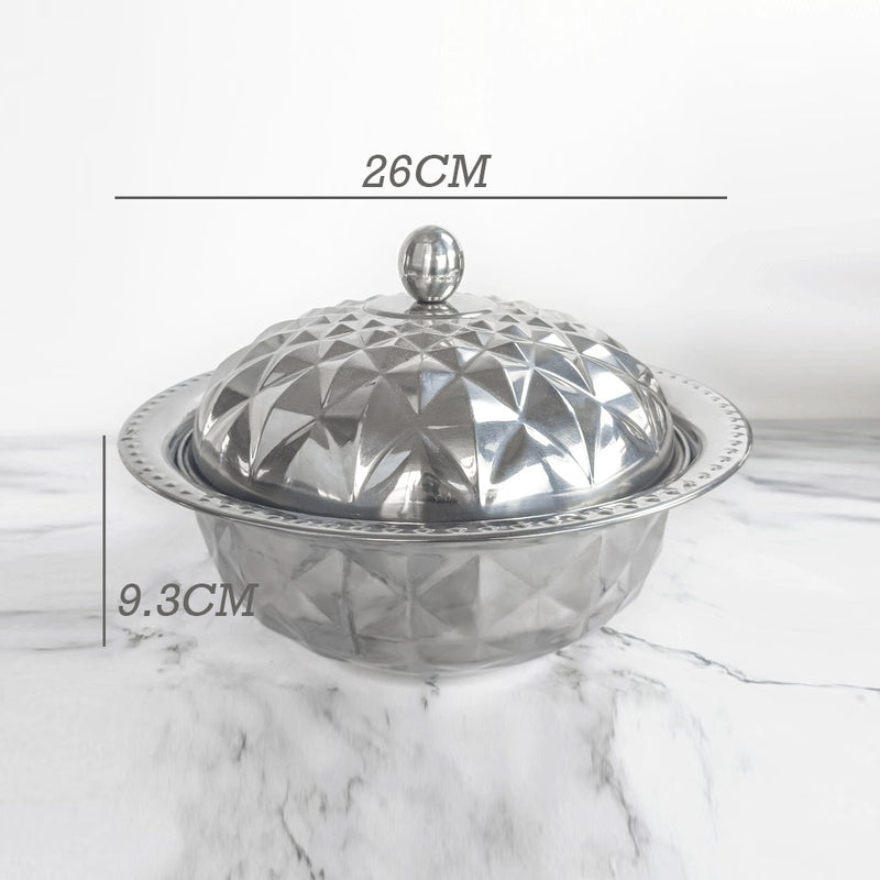 idrop [ 26 / 28 / 30CM ] Stainless Steel Crown Basin Bowl + Cover /  Mangkuk Besen Keluli Tahan Karat / 不锈钢盆碗