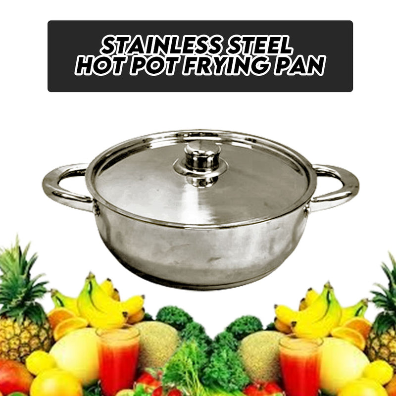 idrop 24CM Stainless Steel Hot Pot Frying Pan / Kuali Goreng Keluli Tahan Karat 24CM  / 24CM 不锈钢煎锅