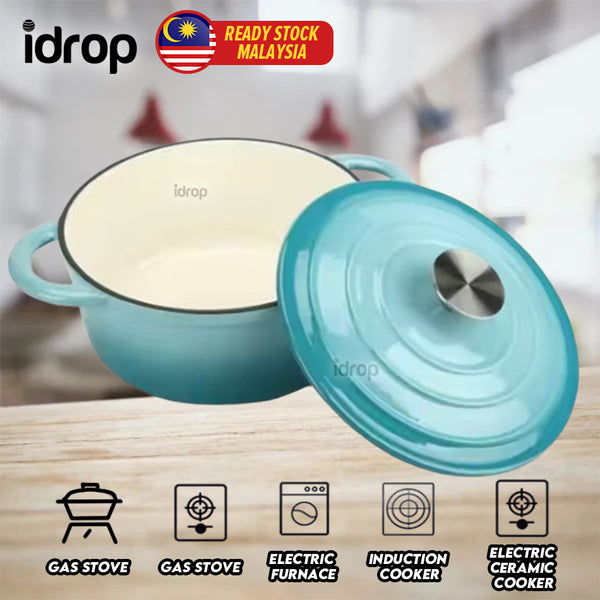 idrop Versatile Cast Iron Wok Perfect for 22CM Ideal for Stir-Frying, Searing, and Slow Cooking / Wok Besi Cor Serbaguna Ideal untuk Menggoreng, Menumis, dan Memasak Perlahan