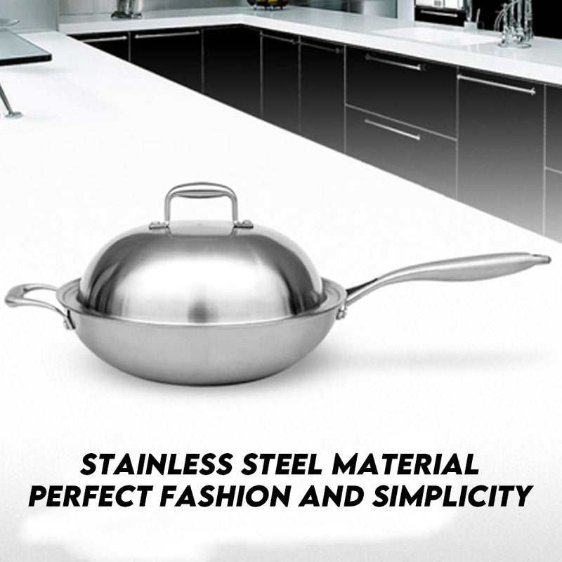 idrop 32CM 304 Stainless Steel Wok / Kuali Keluli Tahan Karat 32CM 304 / 32CM 304不锈钢炒锅