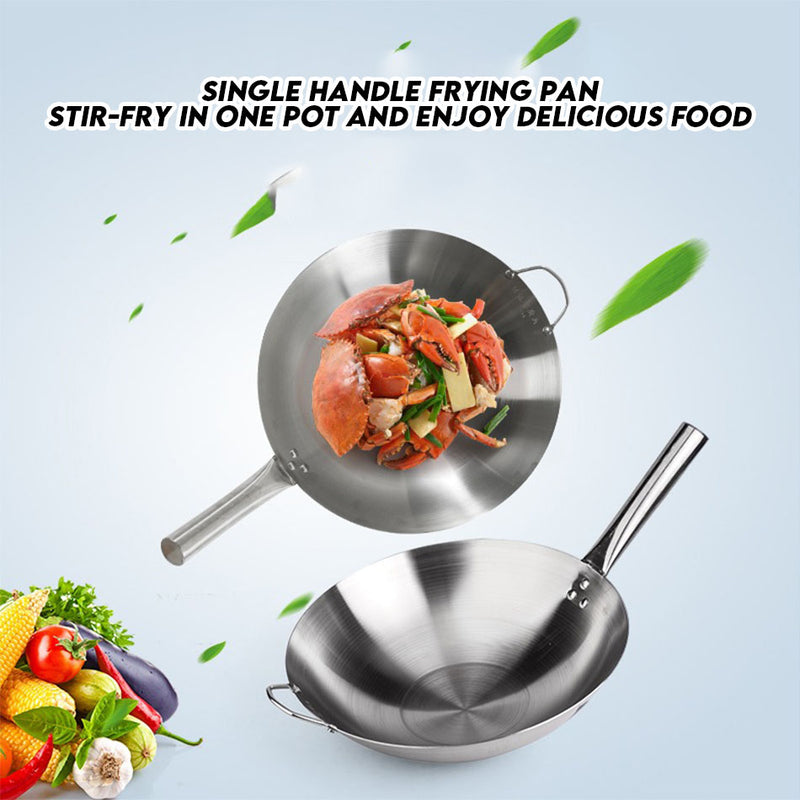 idrop 26CM/30CM/34CM/40CM Stainless Steel Single Handle Frying Pan / Kuali pemegang tunggal keluli tahan karat /不锈钢单柄炒锅