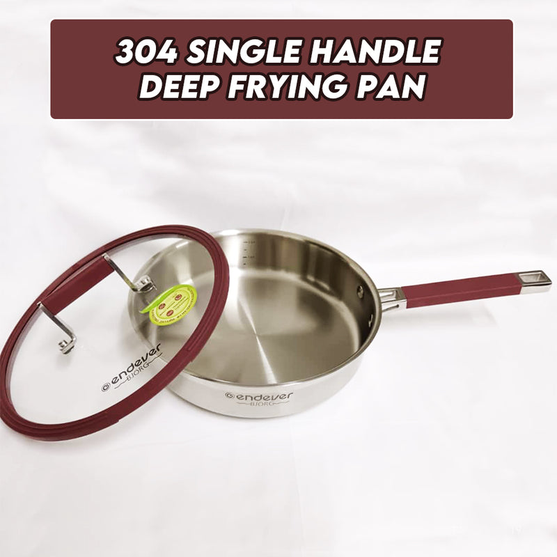 idrop 25CM Uncoated 304 Stainless Steel Frying Pan Household Non-stick Pan Food Grade Thickened Induction Cooker / Kuali 304 Keluli Tahan Karat Tidak Bersalut 25CM Kuali Tidak Lekat Isi Rumah Periuk Aruhan Tebal Gred Makanan / 25CM 无涂层304不锈钢煎锅家用不粘锅食品级电磁炉