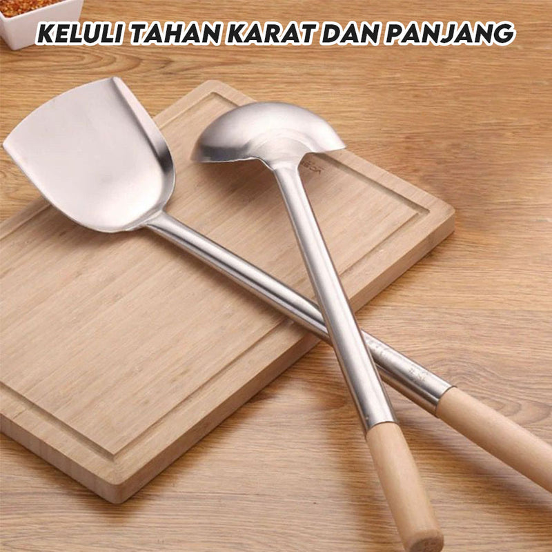 idrop 4PCS Combo Set 65CM Kuali Kawah Rendang Honeycomb Periuk Besar Berpenutup 62CM & Senduk dan Spatula