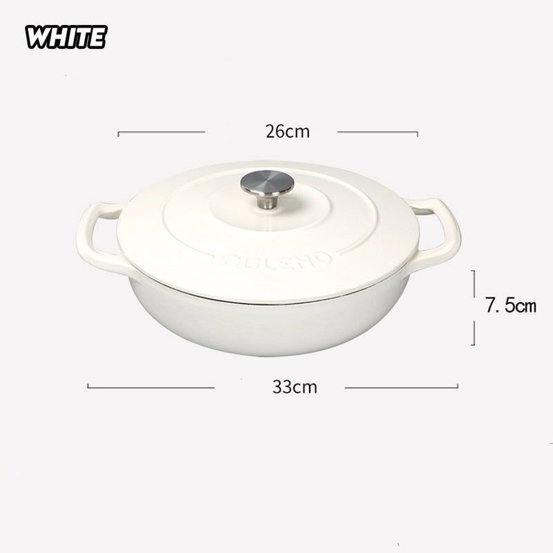 idrop 26 CM Premium Cast Iron Enamel Pot Casserole Round Dutch Oven Cooking Pot / 26 CM  Enamel Besi Tuang Premium Periuk Memasak Ketuhar Belanda Bulat