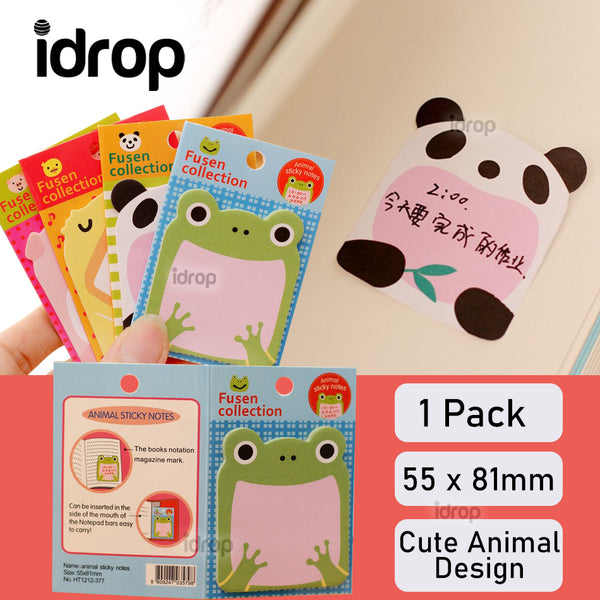 idrop Creative Cute Animal Sticky Notes with Strong Adhesive Great for School, Office, Home [ 81 x 55mm ]