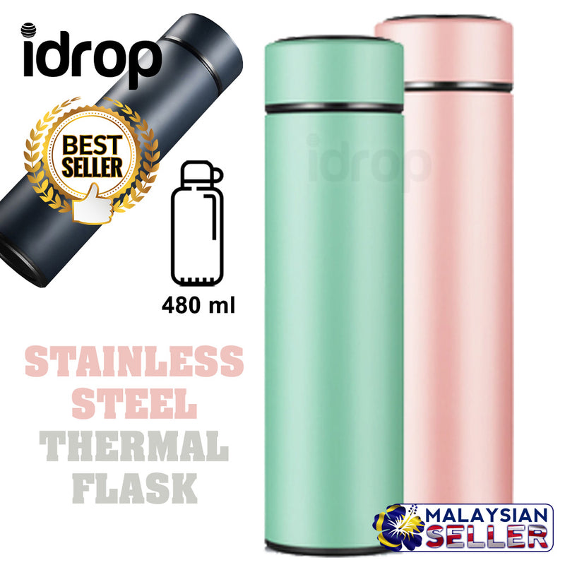 idrop 480 ml Portable Stainless Steel Vacuum Thermal Flask