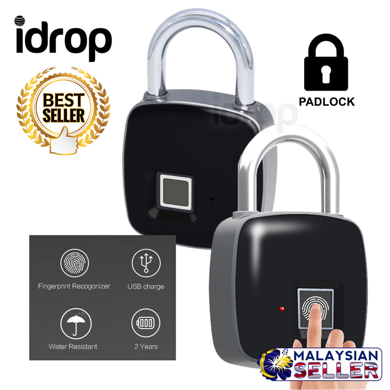 idrop Modern Security Pad Lock With Fingerprint Sensor