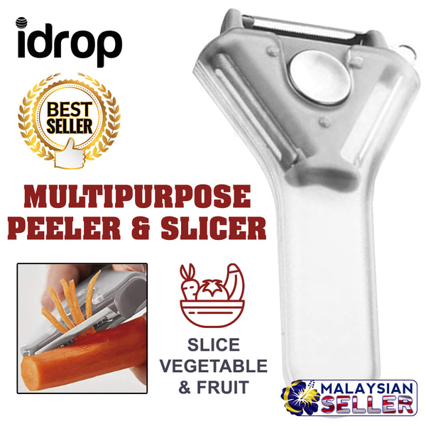 idrop 3 in 1 Stainless Steel Tri-Peeler Multipurpose Vegetable Fruit Peeler