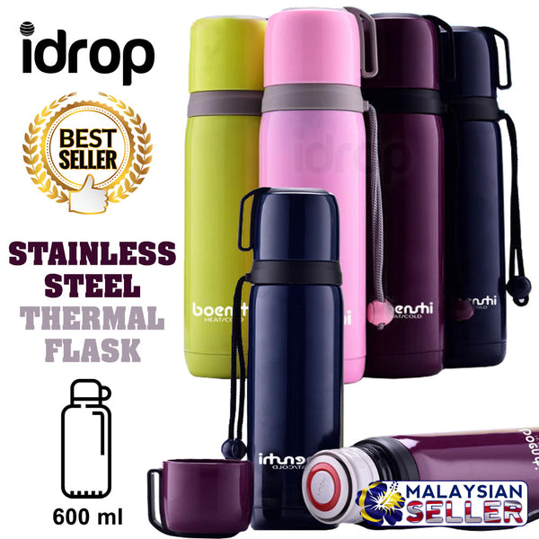 idrop 600 ml Portable Stainless Steel Vacuum Thermal Flask