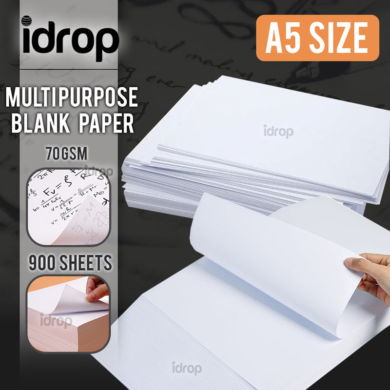 idrop A5 Multipurpose Blank Paper [900 Sheets] [70 GSM]