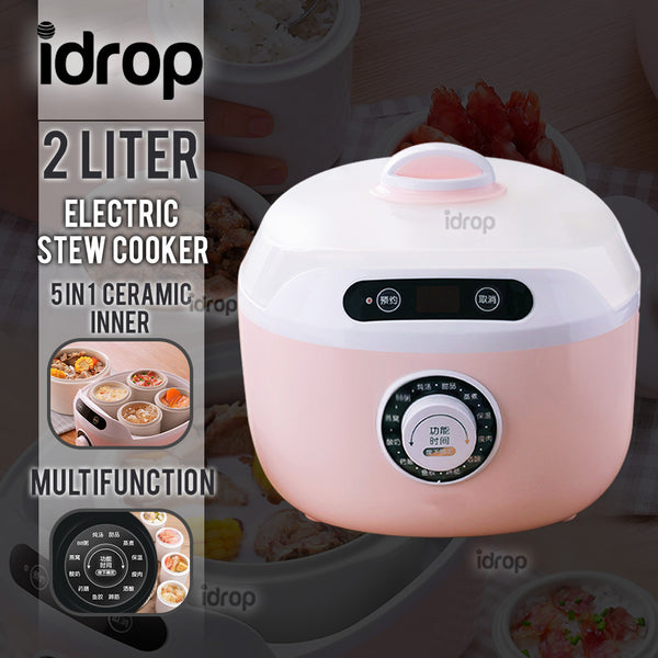 idrop 2L Multifunction Kitchen Electric Ceramic Large Slow Stew Pot