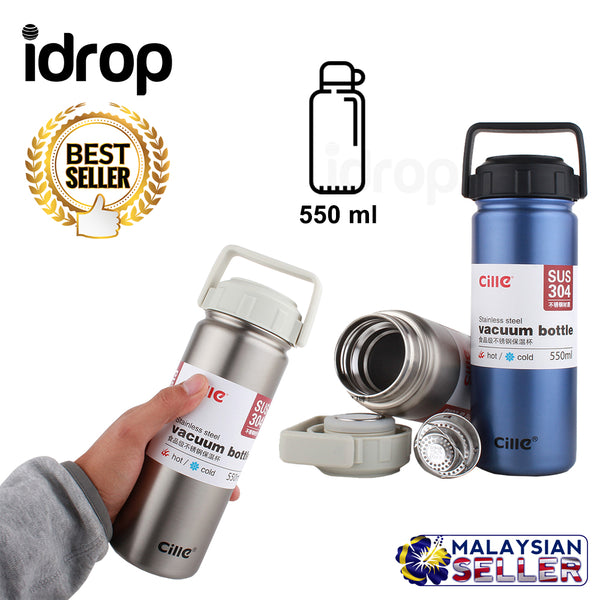 idrop 550 ml Stainless Steel Thermos Vacuum Heat Insulation Thermal Flask Water Bottle