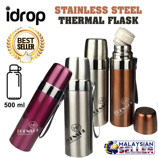 idrop 500 ml Portable Stainless Steel Vacuum Thermal Flask