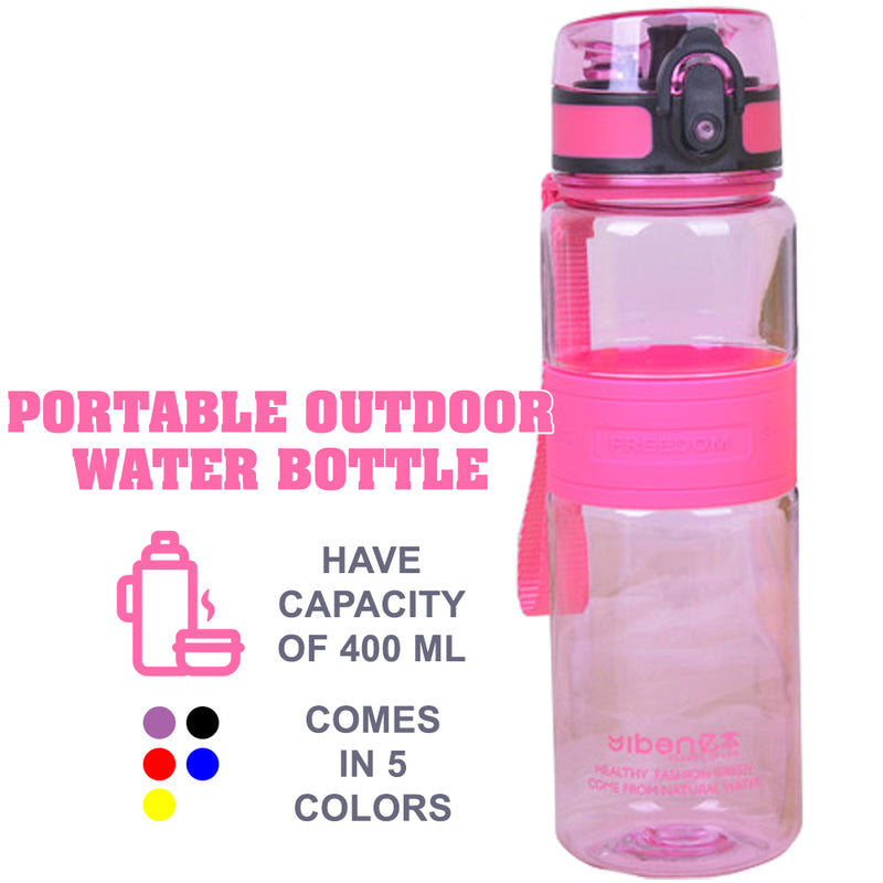 idrop 400 ml Multipurpose Transparent Portable Outdoor Water Bottle