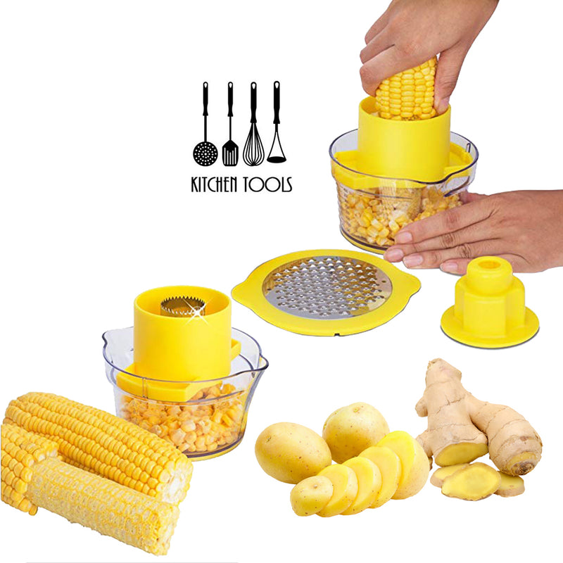 idrop 2 in1 Multifunction Cob Corn Stripper Kitchen Tools With Built-In Measuring Cup And Grater