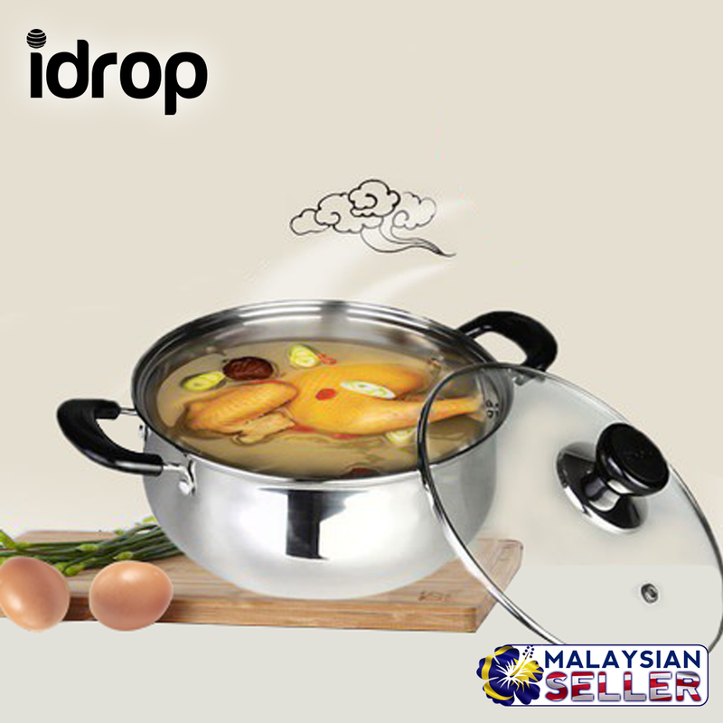 idrop High Quality Kitchenware Multipurpose Stainless Steel Steam Pot 20 cm [BUY 1 FREE 1]