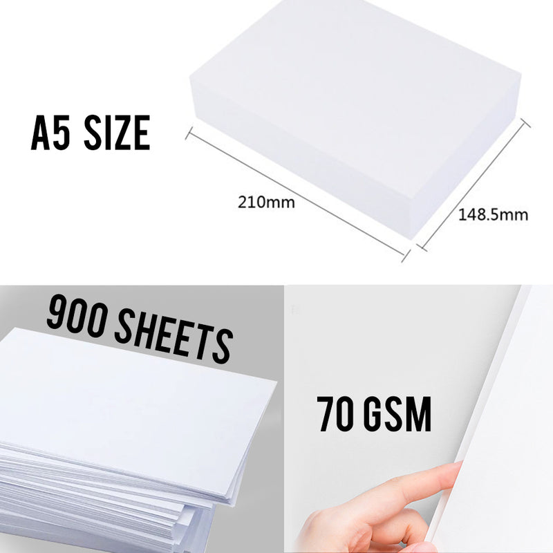 idrop A5 Multipurpose Blank Paper [900 Sheets] [70 GSM]