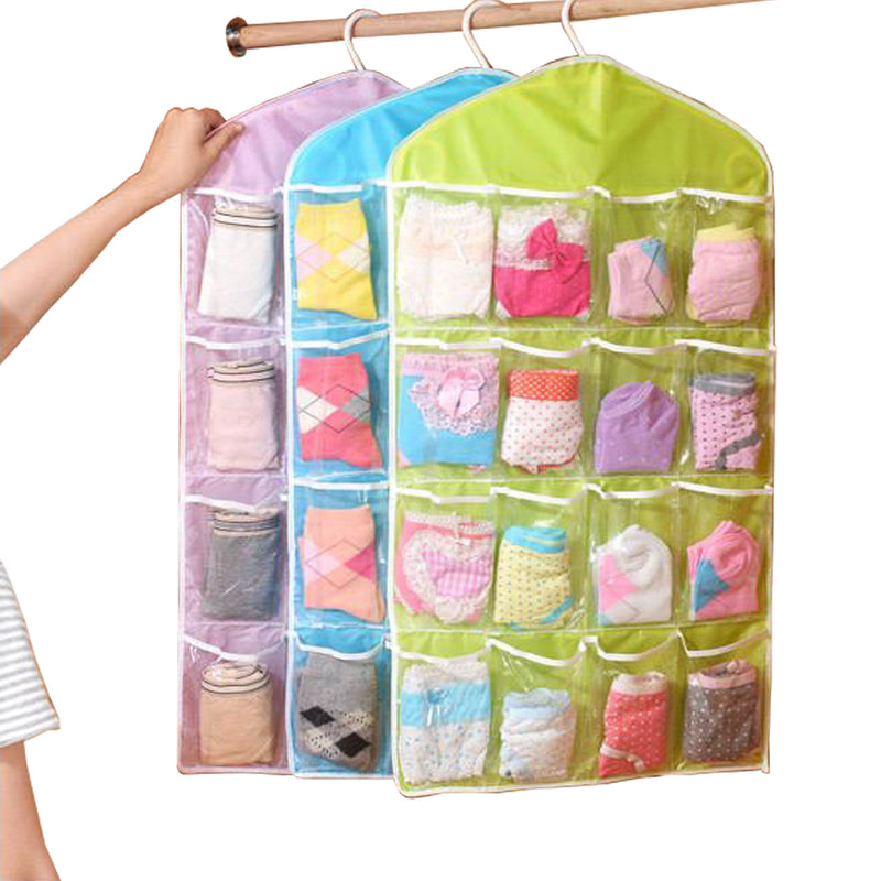 idrop 16 Mini Compartment Fabric Wardrobe Storage Organizer Hanging Bag