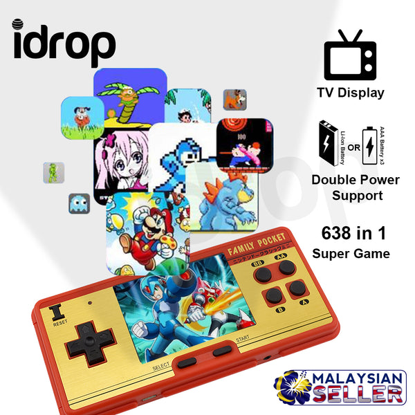 idrop 638in1 Classic Mini Games 3 Inch Screen Retro FC Classic Game Console