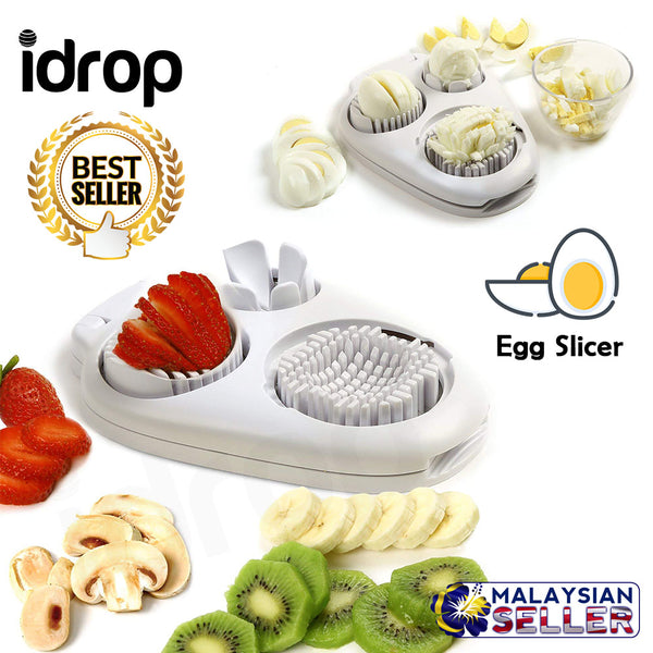 idrop Easy 3 in 1 Compact Egg Slicer Dice Wedge for Kitchen Tool