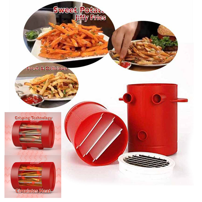 idrop 2 in 1 Jiffy Fries Cutter Machine and Microwave Container