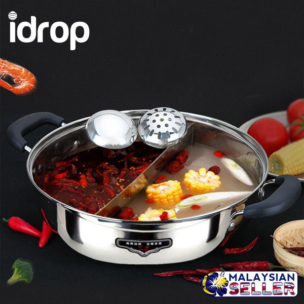 idrop Stainless Steel Mandarin Duck Hot Pot Two Flavor [30cm,32cm]